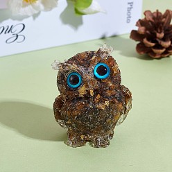 Brown Crystal Owl Figurine Collectible, Crystal Owl Glass Figurine, Crystal Owl Figurine Ornament, for Home Office Decor Gifts Owl Lovers, Brown, 60x51x43mm