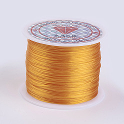 Verge D'or Chaîne de cristal élastique plat, fil de perles élastique, pour la fabrication de bracelets élastiques, verge d'or, 0.5mm, environ 49.21 yards (45m)/rouleau