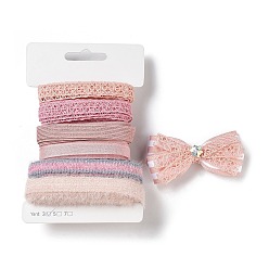 Pink 18 yards 6 styles ruban en polyester, pour le bricolage fait main, nœuds de cheveux et décoration de cadeaux, palette de couleurs rose, rose, 3/8~1/2 pouces (10~12 mm), environ 3 mètres/style