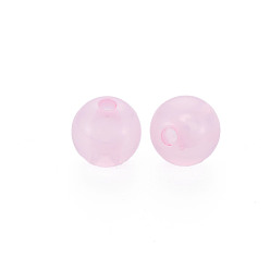 Бледно-Розовый Имитации акриловых шариков желе, круглые, розовый жемчуг, 8x7.5 мм, отверстие : 1.8 мм, Около 1745 шт / 500 г
