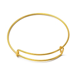 Golden Adjustable Iron Expandable Bangle Making, Cadmium Free & Lead Free, Golden, 2-1/2 inch(65mm)