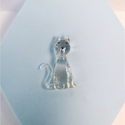 Clair Ornements de chien miniature au chalumeau faits à la main, décoration d'affichage de bureau de figurine de chiot, décoration de la maison, clair, 40x28mm
