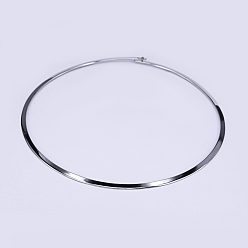 Stainless Steel Color 304 Stainless Steel Choker Necklaces, Rigid Necklaces, Stainless Steel Color, 5.4 inch(13.7cm)