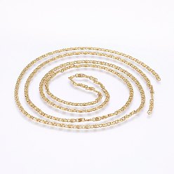 Golden 304 Stainless Steel Lumachina Chains, Snail Chain, Unwelded, Golden, 3x1.2mm