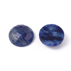 Sodalite Natural Sodalite Cabochons, Half Round, Faceted, 15.5x5.5mm