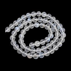 Rainbow Moonstone Natural Rainbow Moonstone Round Bead Strands, Grade AA, 6mm, Hole: 1mm, about 60~65pcs/strand, 15.5 inch