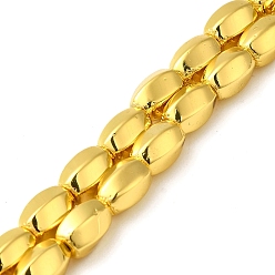 Golden Plated Electroplated Synthetic Magnetic Hematite Beads Strands, Twist Oval, Golden Plated, 9x6.5~7mm, Hole: 1.2mm, about 43pcs/strand, 16.14''(41cm)