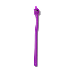 Purple TPR Stress Toy, Funny Fidget Sensory Toy, for Stress Anxiety Relief, Strip/Imitation Noodle Elastic Wristband, Halloween Witch, Purple, 194x7mm