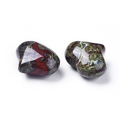 Sangre de Dragón Piedra natural del amor del corazón de la sangre del dragón, piedra de palma de bolsillo para el equilibrio de reiki, 20x25x11~13 mm