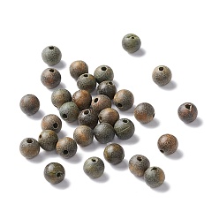 Цвет Оливы Бусины из природных сандалового дерева, круглые, оливковый, 6 мм, отверстие : 1.2 мм, Около 580 шт / 100 г