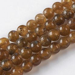 Labradorite Natural Labradorite Beads Strands, Round, 4mm, Hole: 1mm, about 96~99pcs/strand, 16.14 inch(41cm)