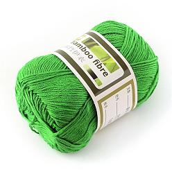 Зеленый лайм Мягкие детские нити, с бамбукового волокна и шелка, зеленый лайм, 1 мм, около 140 м / рулон, 50 г / рулон, 6 рулонов / коробке