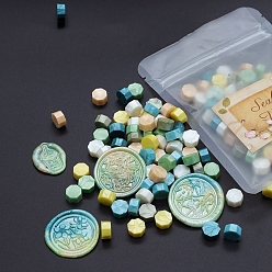 Turquoise Sealing Wax Particles, for Retro Seal Stamp, Octagon, Turquoise, 9mm, about 100pcs/bag