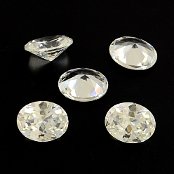 Clear Oval Shaped Cubic Zirconia Pointed Back Cabochons, Faceted, Clear, 14x10mm