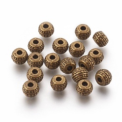 Antique Bronze Tibetan Style Alloy Spacer Beads, Rondelle, Cadmium Free & Nickel Free & Lead Free, Antique Bronze, 7mm, Hole: 1mm