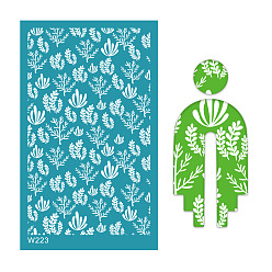 Leaf Reusable Polyester Screen Printing Stencil, for Painting on Wood, DIY Decoration T-Shirt Fabric, Leaf, 15x9cm
