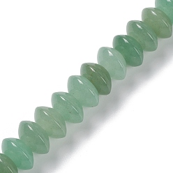 Зеленый Авантюрин Естественный зеленый авантюрин бисер нитей, диск, 12x6 мм, отверстие : 0.7 мм, около 33 шт / нитка, 8.27~8.46 дюйм (21~21.5 см)