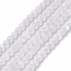 Moonstone Natural Moonstone Beads Strands, Faceted, Round, Grade A, 3.5~4mm, Hole: 0.5mm, about 107pcs/strand, 15.35 inch(39cm)