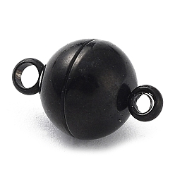Черный Ионное покрытие (ip) 304 магнитные застежки из нержавеющей стали с петлями, чёрные, 13.5x8 мм, отверстие : 1 мм