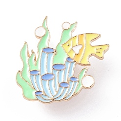 Fish Broche en émail sur le thème de l'océan coloré, insigne en alliage d'or clair pour vêtements de sac à dos, motif de poisson, 28x27x1.8mm, pin: 1 mm