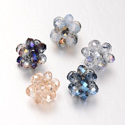 Couleur Mélangete Perles tissées en verre galvanisé, perles de cluster, couleur mixte, 15mm