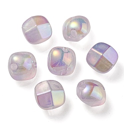 Lavender UV Plating Luminous Transparent Acrylic Beads, Glow in The Dark, Half Round, Lavender, 19x19x15mm, Hole: 3.5mm