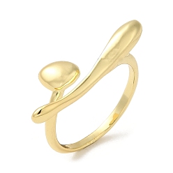 Real 18K Gold Plated Brass Open Cuff Rings, for Women, Real 18K Gold Plated, 2~11mm, Inner Diameter: 19mm
