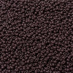(RR497) Opaque Chocolate Cuentas de rocailles redondas miyuki, granos de la semilla japonés, (rr 497) chocolate opaco, 8/0, 3 mm, agujero: 1 mm aproximadamente 422~455 piezas / botella, 10 g / botella
