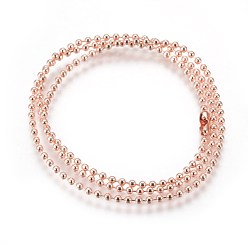 Rose Gold Stainless Steel Ball Chain Necklace Making, Rose Gold, 22.5 inch(57.2cm), 2.5mm
