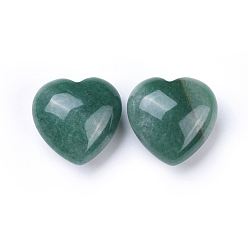 Зеленый Авантюрин Натуральный зеленый авантюрин сердце любовь камень, карманный пальмовый камень для балансировки рейки, 25x24~26x13~15 мм