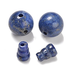 Lapis Lazuli Natural Lapis Lazuli 3 Hole Guru Beads, T-Drilled Beads, for Buddhist Jewelry Making, Dyed, 10~11.4mm, Hole: 2mm