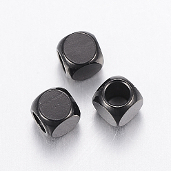 Electrophoresis Black 304 bolas de acero inoxidable, cubo, electroforesis negro, 3x3x3 mm, agujero: 2 mm