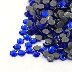 Cobalt Glass Hotfix Rhinestone, Grade AA, Flat Back & Faceted, Half Round, Cobalt, SS8, 2.3~2.4mm, about 1440pcs/bag