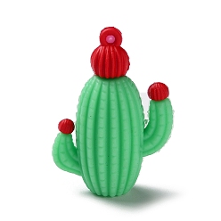 Verde Claro Colgantes de plástico de pvc, encanto de cactus, verde claro, 55x38.5x19 mm, agujero: 3 mm