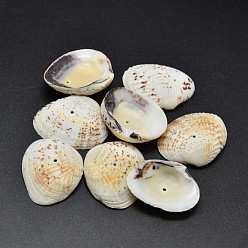 Mousseline au Citron Perles de coquillage naturel teintées, mousseline de citron, 32~37x20~29x8~10mm, trou: 1 mm, environ 100 pcs / 500 g