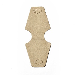 Trapezoid Tarjetas de exhibición de joyería de papel plegable, para guardar collares y aretes, bronceado, trapezoide, 12x4.9x0.03 cm, agujero: 9x16 mm