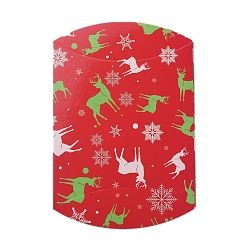 Rouge Boîtes d'oreiller de carte-cadeau de Noël, pour offrir des cadeaux de vacances, boîtes de bonbons, cadeaux de Noël artisanat, rouge, 16.5x13x4.2 cm