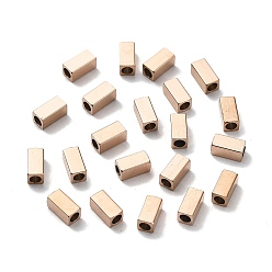 Rose Gold Ion Plating(IP) 304Stainless Steel Beads, Cuboid, Rose Gold, 6x3x3mm, Hole: 1.8mm