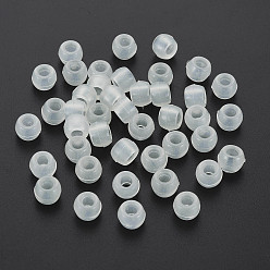Clear Transparent Plastic Beads, UV Reactive Beads, Barrel, Clear, 8x6mm, Hole: 3.5mm, about 2600pcs/500g