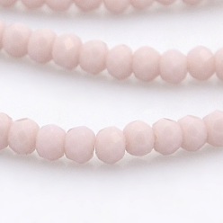Lavender Blush Imitation Jade Glass Faceted Rondelle Beads Strands, Lavender Blush, 3x2mm, Hole: 1mm, about 198pcs/strand, 15.7 inch