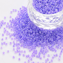 Medium Purple 12/0 Imitation Jade Glass Seed Beads, Opaque Colours Luster, Round, Medium Purple, 2x1.5mm, Hole: 1mm, about 40000pcs/Pound