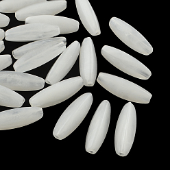Blanc Perles acryliques imitation de pierres précieuses de riz, Perles ovales allongées, blanc, 28x9x9mm, trou: 2 mm, environ 400 pcs / 500 g