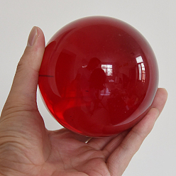 Red Glass Display Decorations, Crystal Ball, Round, Red, 30mm