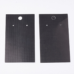Noir Des cartes d'affichage de papier, utilisé pour les colliers, Des boucles d'oreilles, bracelets et pendentifs, rectangle, noir, 9x5x0.03 cm, trou: 0.65 cm
