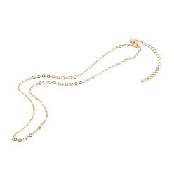Real 18K Gold Plated Brass Cable Chain Necklace Makings, with Lobster Claw Clasps, Real 18K Gold Plated, 15.74 inch(40cm)