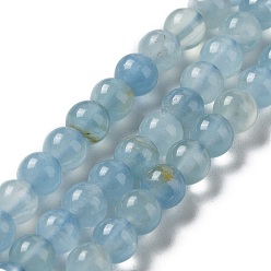 Calcite Natural Blue Calcite Beads Strands, Round, 6mm, Hole: 1mm, about 75pcs/strand, 15.75 inch(40cm)