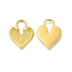 Real 14K Gold Plated Ion Plating(IP) 304 Stainless Steel Pendant Rhinestone Settings, Heart Lock, Real 14K Gold Plated, Fit For 1mm Rhinestone, 18.5x14x2.3mm, Hole: 4x8mm