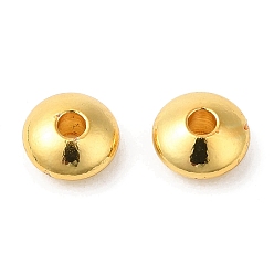 Golden Brass Beads, Cadmium Free & Lead Free, Rondelle, Long-Lasting Plated, Golden, 6x3mm, Hole: 2mm