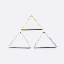 Mixed Color Brass Linking Rings, Plated, Triangle, Mixed Color, 13x15x1mm, Inner Diameter: 11x12mm