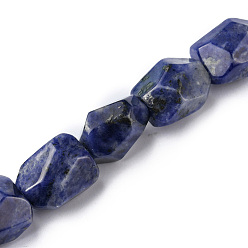 Sodalite Natural Sodalite Beads Strands, Faceted, Nuggets, 16~17x11~13x11~13mm, Hole: 1.5mm, about 13pcs/strand, 8.46~8.58 inch(21.5~21.8cm)